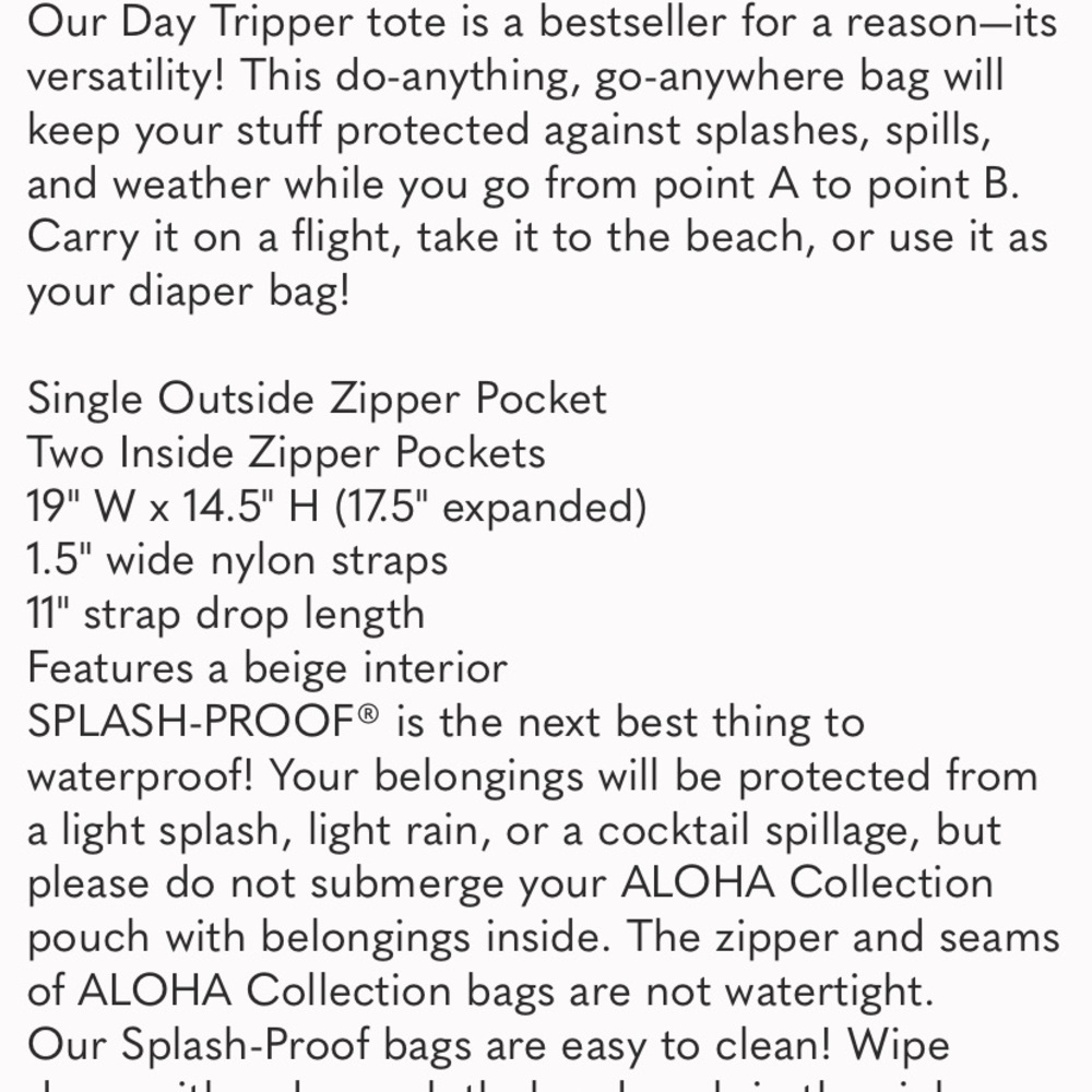ALOHA LUCKY 11 Collection Day Tripper Tote - Pink and White - Picture 4 of 7